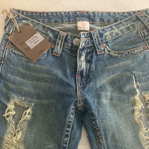 True Religion Size 27 Distressed Jeans